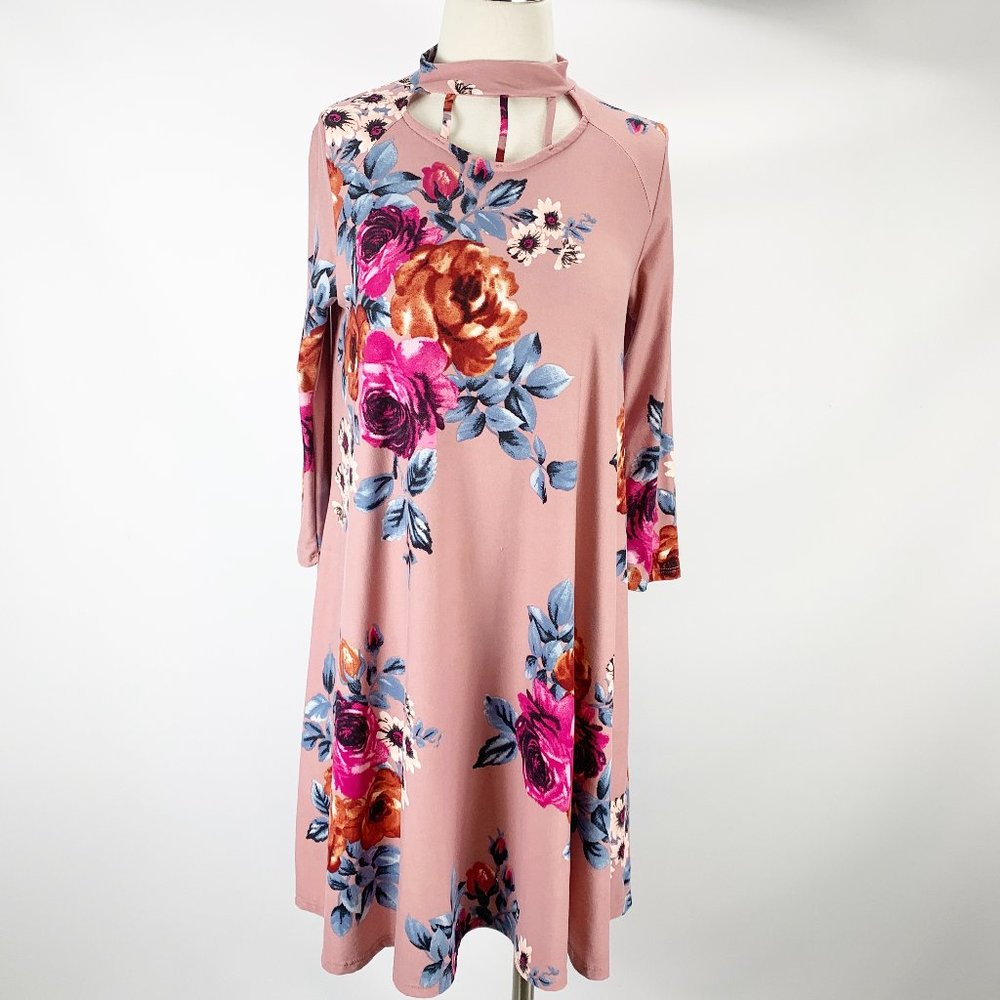 Pomelo Tween Large Keyhole Floral Dress TW1016